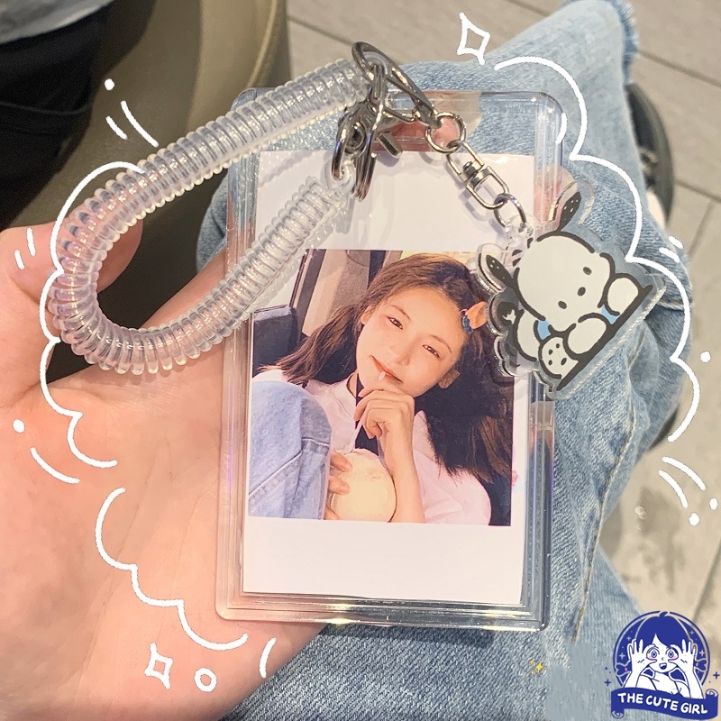 

Tempat kartu ID card Holder photocard holder aesthetic akrilik transparan Holder Id Card Acrylic 2 sisi gantungan kartu id card/tempat id card kalung- Stazionario