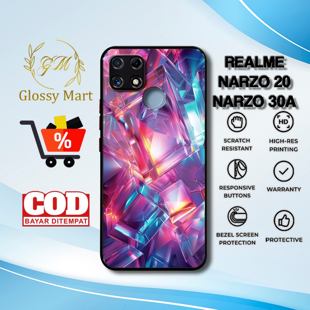 Case Realme Narzo 20 30A Terbaru - Casing Realme Narzo 20 30A  - Motif Berlian - Hardcase Premium Gl