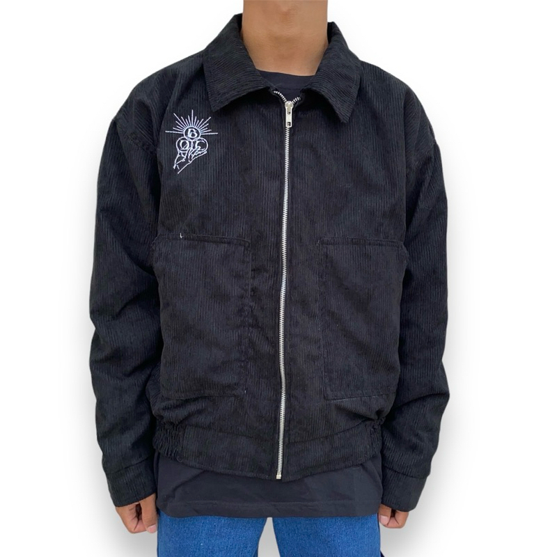 work jacket boxy Corduroy hitam - jacket hitam terlaris