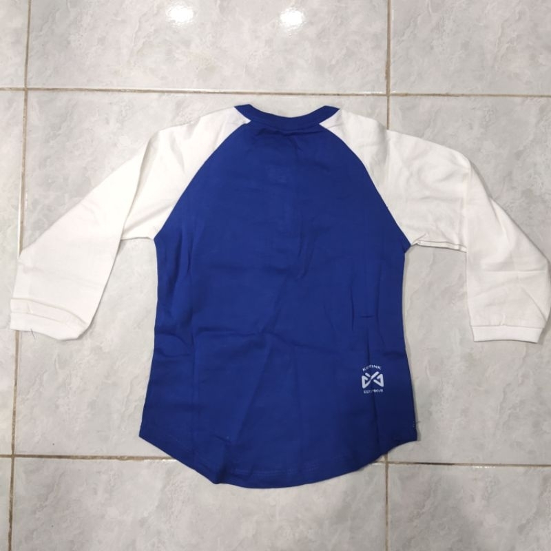 KIDTINK Kaos Anak Lengan Panjang Biru Putih