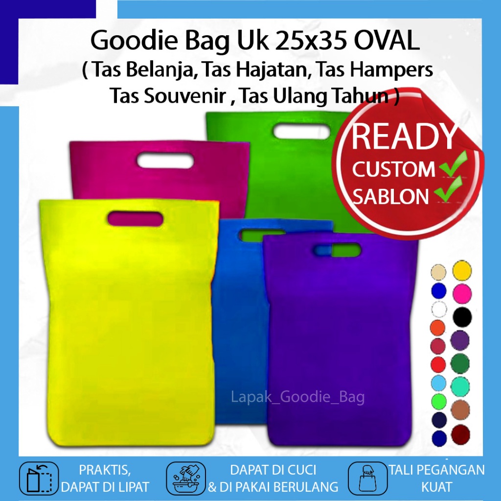 

Goodie Bag Tas Belanja Spunbond 25X35 OVAL Souvenir Bingkisan Ulang Tahun Anak Kado Hampers Hajatan Pernikahan