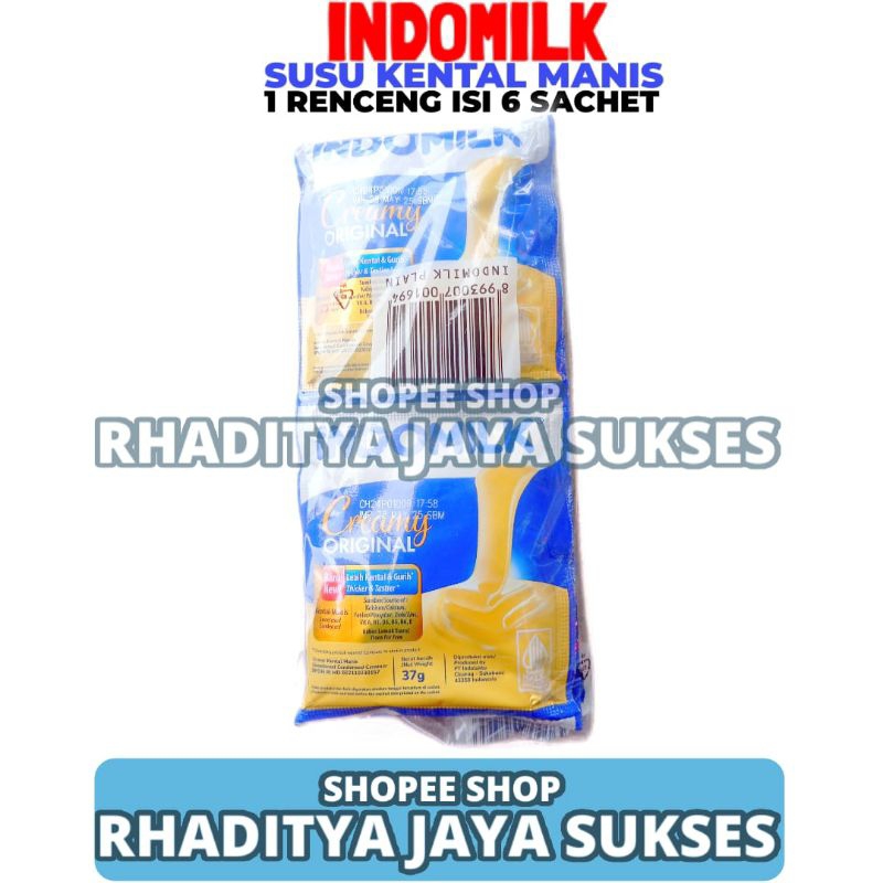 

Susu Kental Manis Cap Indomilk Vanilla 1 Renceng Isi 6 Sachet 37gr