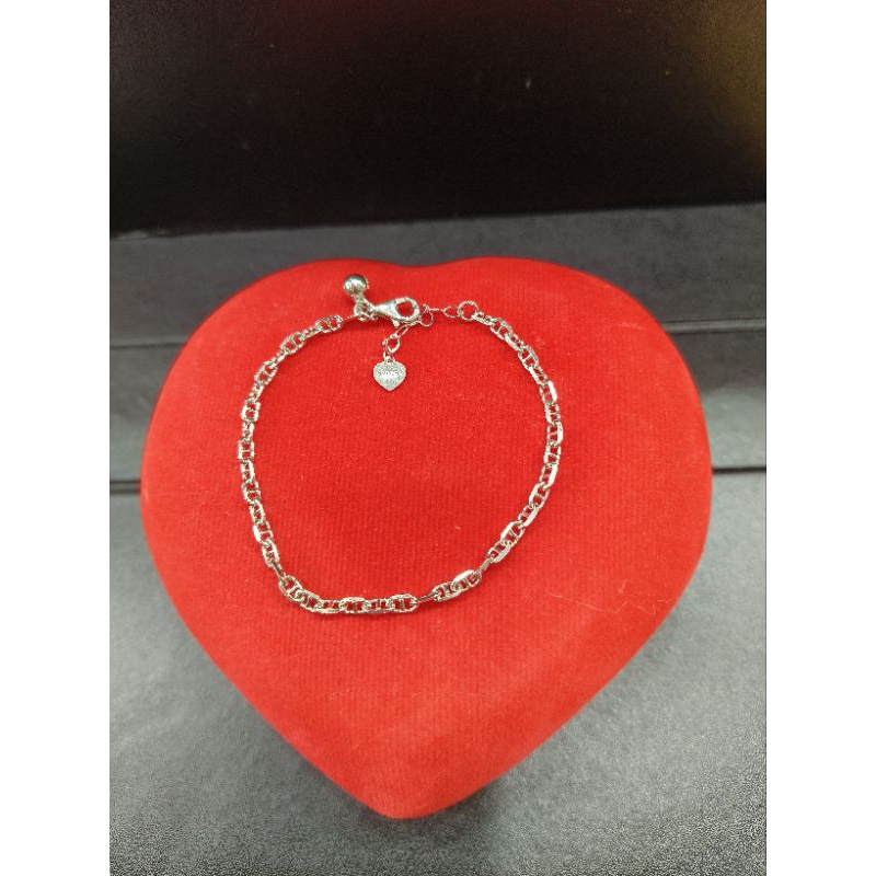 gelang biji kopi perak asli silver 925