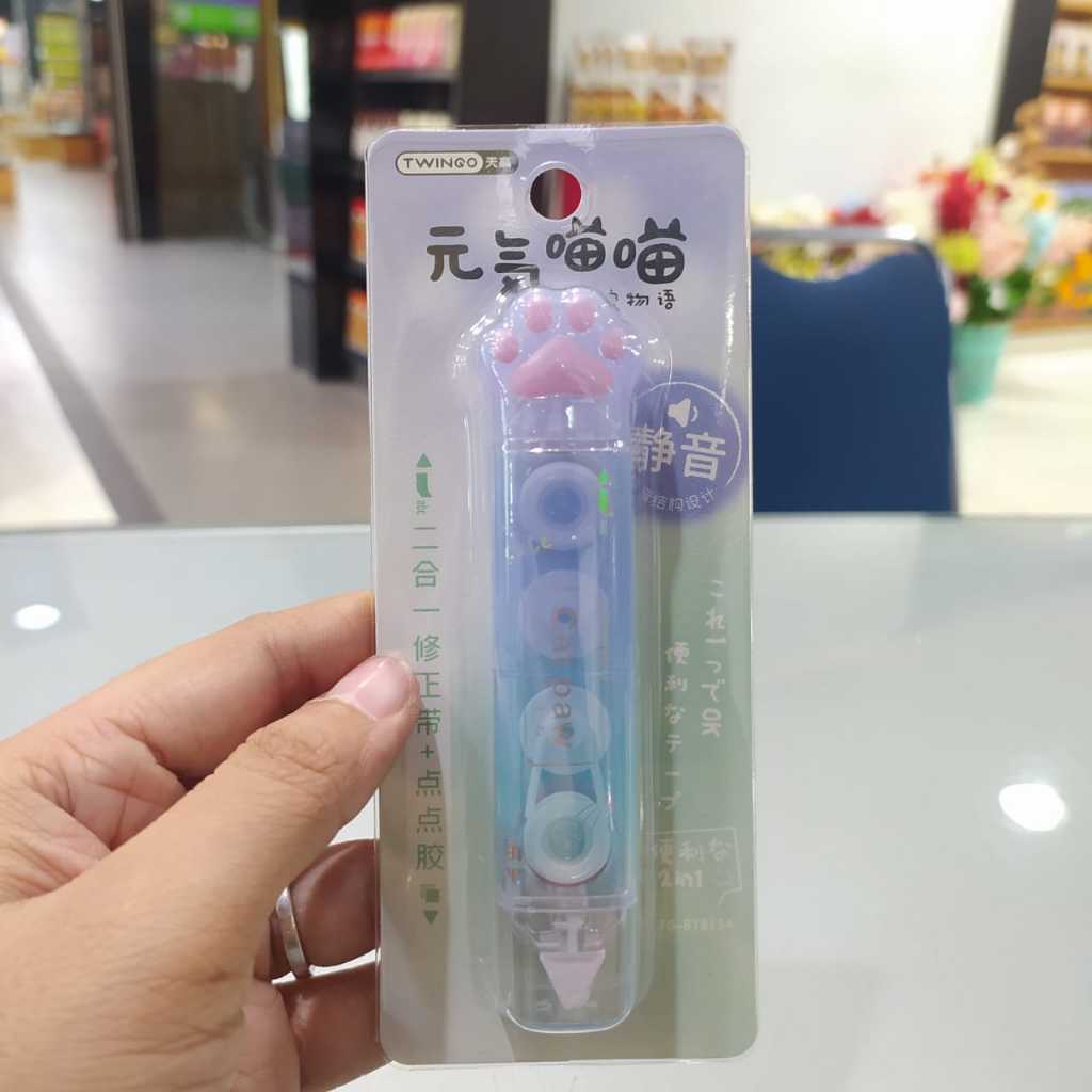

GRAMEDIA KEDIRI - TWINGO CAT PAW OMBRE 2 IN 1 CORRECTION PEN N GLUE TAPE