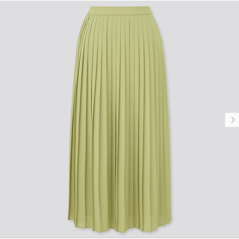 Preloved Rok Plisket Lime by Uniqlo