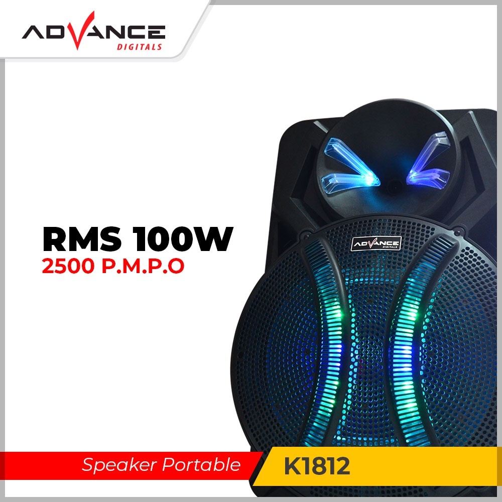 Speaker Portable Bluetooth Advance K-1812 Meeting18 inch Free Mic 2 Buah Garansi Resmi khusus batam