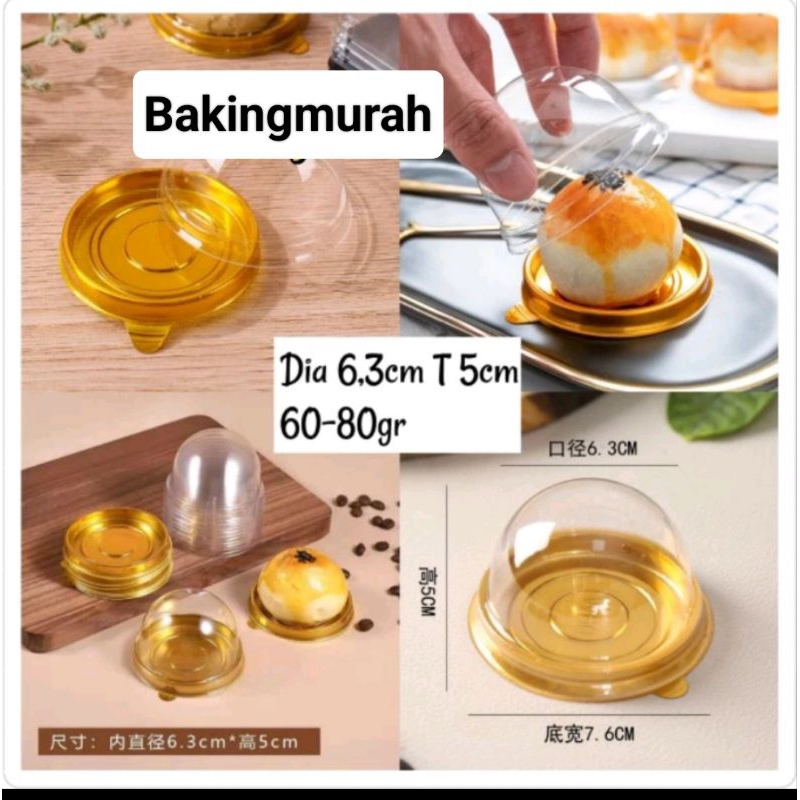 50pcs tray tutup mika mooncake tray bulat mooncake tray kue mika bulat