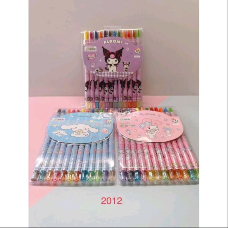

crayon putar 12 warna sanrio / crayon putar 12 warna kuromi/ oil pastel sanrio