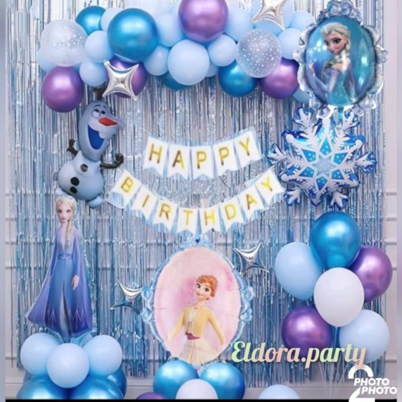 Paket dekorasi frozen /dekorasi ulang tahun anak/frozen kaca