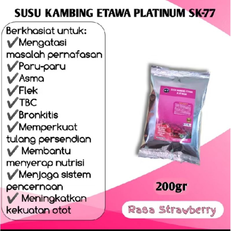 

SUSU KAMBING ETAWA SK-77 PLATINUM 200GR RASA STROBERI