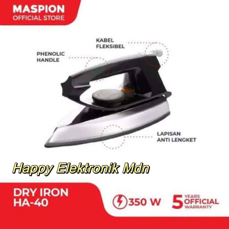 MASPION SETRIKA LISTRIK MASPION HA40 MASPION HA 40 MASPION SETRIKA MASPION HA 40 MASPION