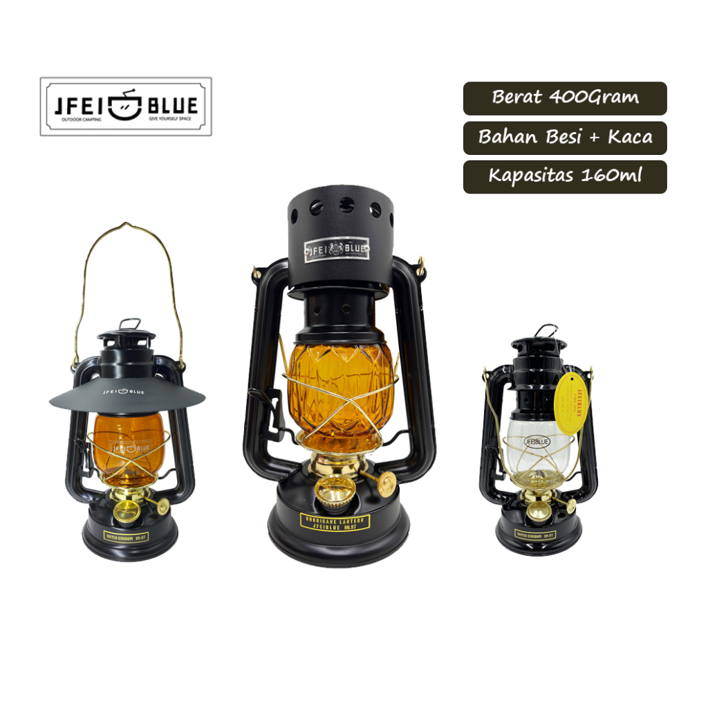 Lampu Lentera Minyak Tanah JFEIBLUE Kerosene Lantern Camping Outdoor