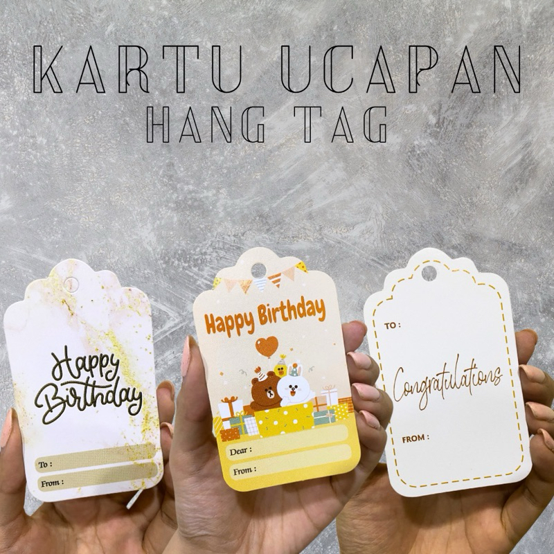 Kartu Ucapan Ulang Tahun Congrats Happy birthday | Hang Tag Birthday Congratulation Wisuda Acara Ban