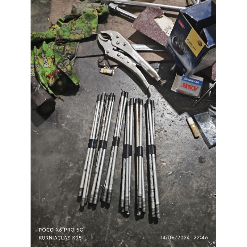 BAUT SUNDUK SATE BAUT BLOK KOP MEGAPRO PRIMUS ORIGINAL COPOTAN SATI SET 4 BIJI 2 PANJANG 2 PENDEK MA