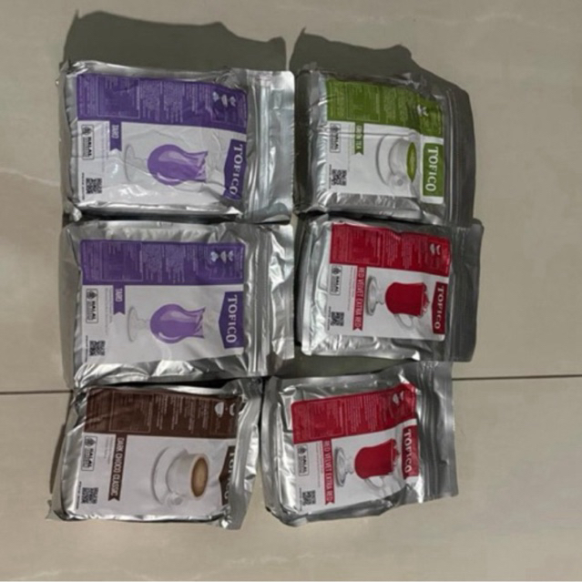 

TERMURAH CUCI GUDANG TOFICO Bubuk Minuman Rasa Matcha Taro Red Velvet Dark Chocola