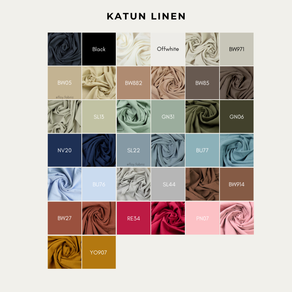 Floy fabric KATUN LINEN PER 1 YARDAN kain katun eceran bahan atasan kulot