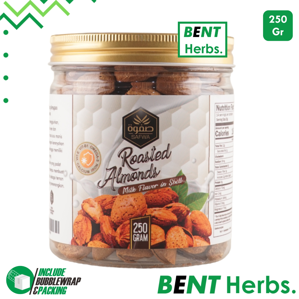 

Safwa Roasted Almond 250 Gr Premium | Kacang Almond Panggang Rasa Susu
