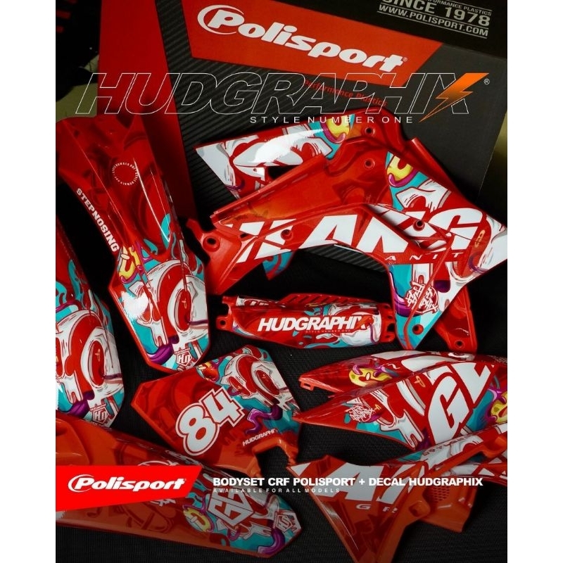 Paketan Decal tipe EXC + Cover bodi CRF 150L Polisport Hudgraphix