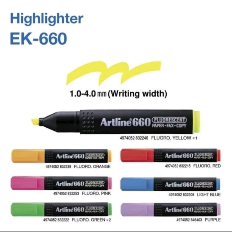 

ARTLINE STABILO/HIGHLIGHTER ARTLINE 660 STABILO WARNA KUNING