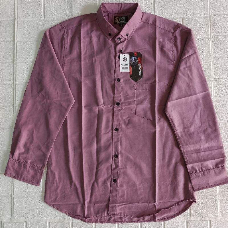 FREE ONGKIR KEMEJA PANJANG POLOS COWOK CEWEK WARNA DUSTY PURPLE UNGU MUDA
