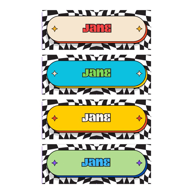 

Label Nama 80pcs/pack (Custom Nama) Tipe Checkered Illussion
