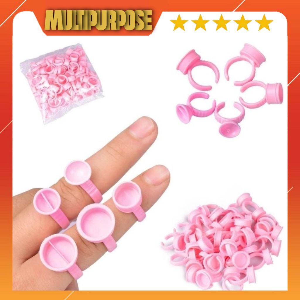 RING CINCIN TEMPAT PENYIMPANAN LEM EYELASH PINK SEKAT LARGE