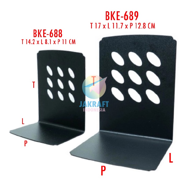 

DAPATKAN 1 Pcs Book End Besi JOYKO Sedang BKE688 Besar BKE689 Stand Pembatas Penahan Buku Hitam Black Tebal Kokoh