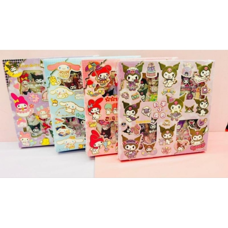 

Stiker Pokemom Sanrio Mix Karakter 1BOX ISI 100 Lembar Stiker Sanrio