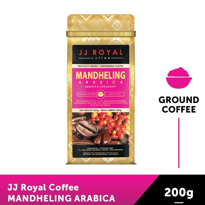 

JJ Royal Coffee Mandheling Arabica Ground Bag 200 Gr Pouch 200Gr Kopi