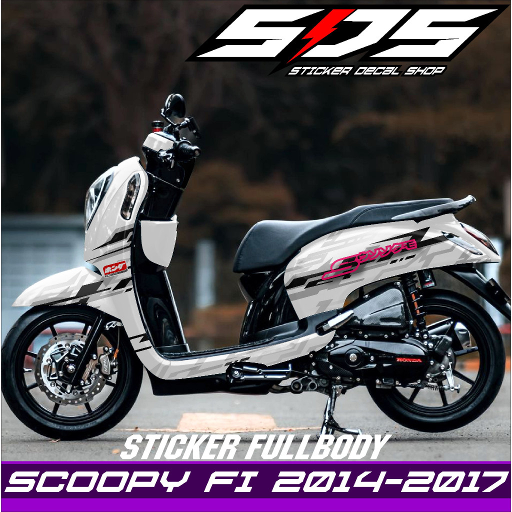 (COD) Decal Honda Scoopy FI Lama 2014-2017 Full Body - Dekal Scoopy FI Full Blok Desain Abstrak