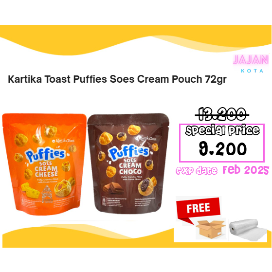 

Kartika Toast Puffies Soes Cream Pouch 72 gram