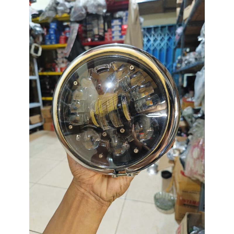 lampu depan gl cb cb100 5.7inc led set batok ring