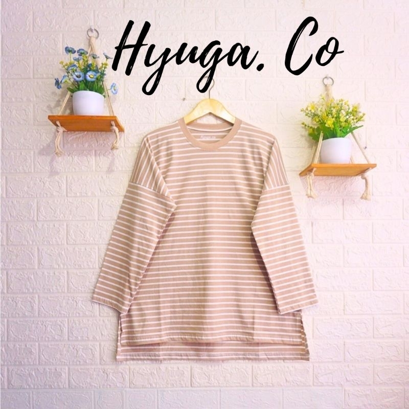 Kaos Stripe Oversize Wanita Coksu  Hijab Tangan Panjang |Kaos Oversize Stripe Wanita |Kaos Oversize 