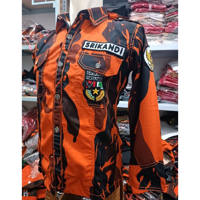 Paling Diminati KEMEJA SRIKANDI PEMUDA PANCASILA BAHAN SRITEX  BAHAN TWILL JAHITAN RANTE BORDIR TIMB