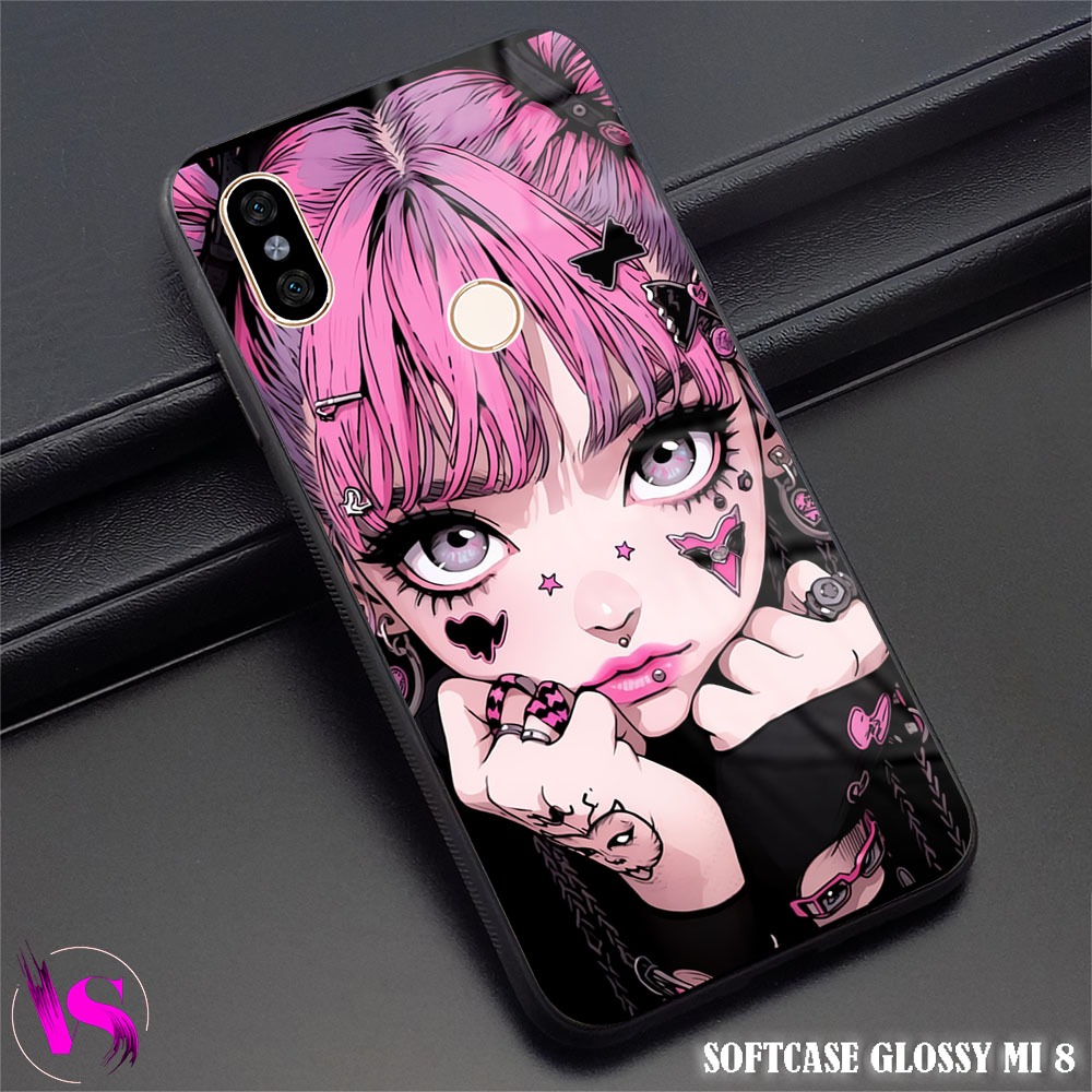 Softcase Glossy Xiaomi Mi 8 | Case Mi8 |VN42| Kesing Hp MI Xiaomi Silikon Kilau Kaca Pelindung Karet