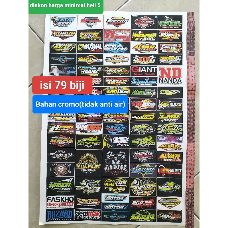 

STIKER AUDIO | STIKER SOUND | STIKER SOUNDSYSTEM | STIKER CROMO | STIKER PACK | STIKER 1 LEMBAR ISI 79 BIJI