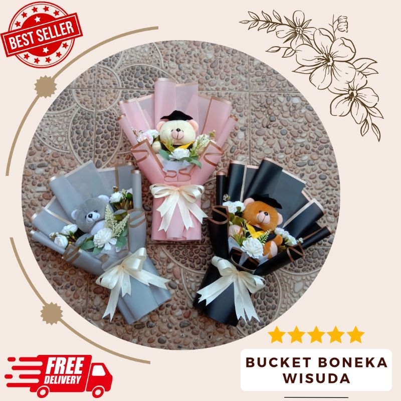 BUKET BONEKA / BUKET BONEKA WISUDA / BUCKET WISUDA / BUKET BONEKA TOGA / BUKET BONEKA BERUANG / BONE