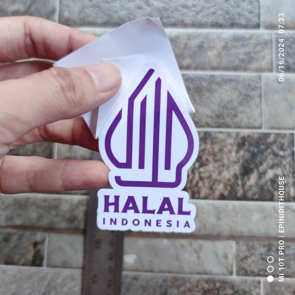 

Stiker Logo Halal New Indonesia Ungu Ukuran Kecil Bahan Printing Vinyl