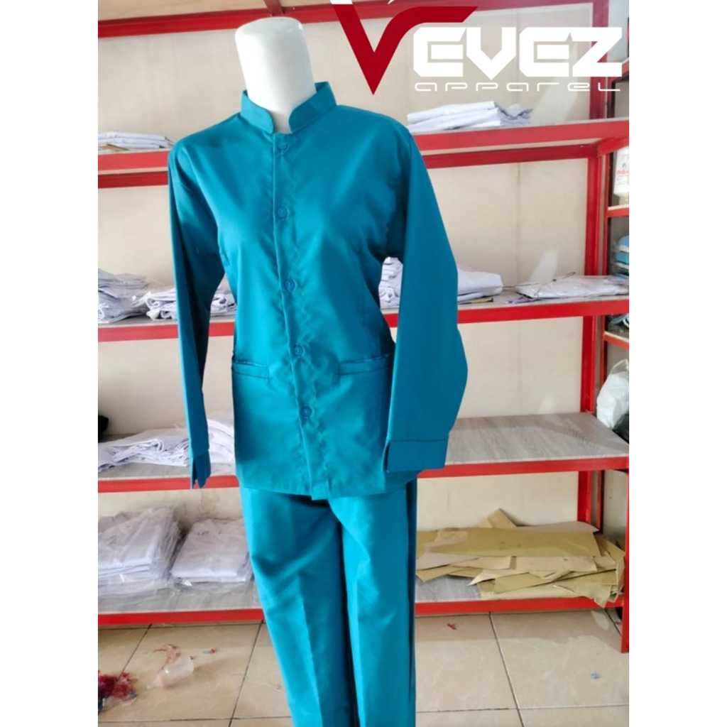 BAJU PERAWAT LENGAN PANJANG/KEDINASAN/PNS/KESEHATAN/KLINIK/WANITA SETELAN CELANA DAN ROK