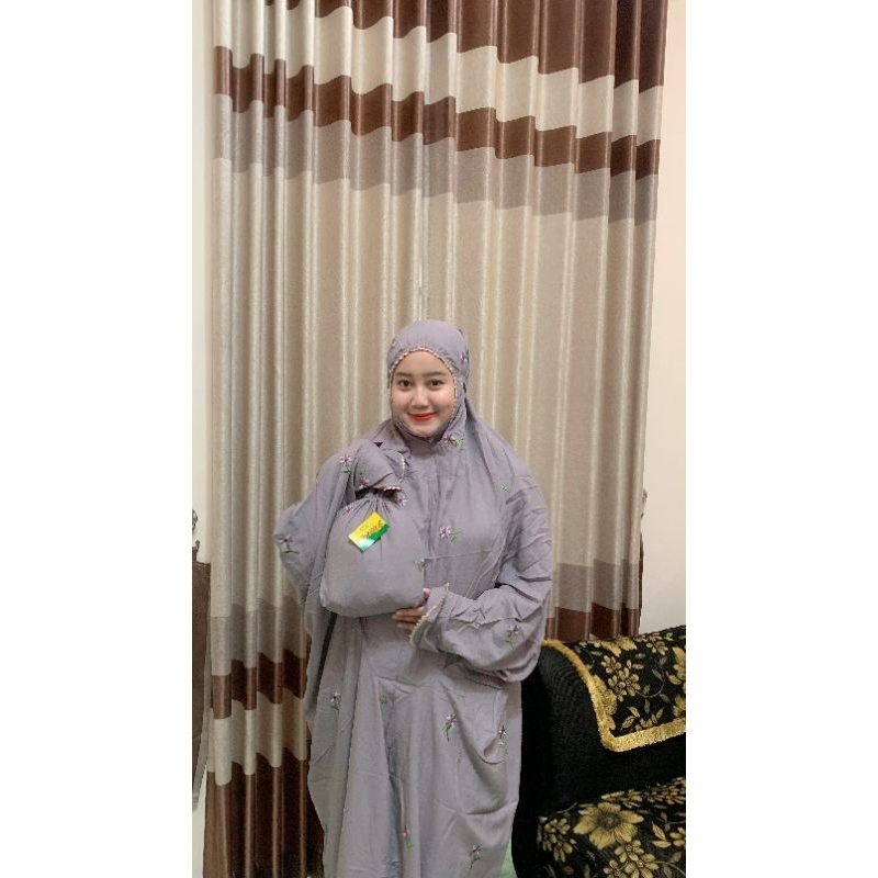 Mukena Rayon Terusan Twill Tabur Nabilah