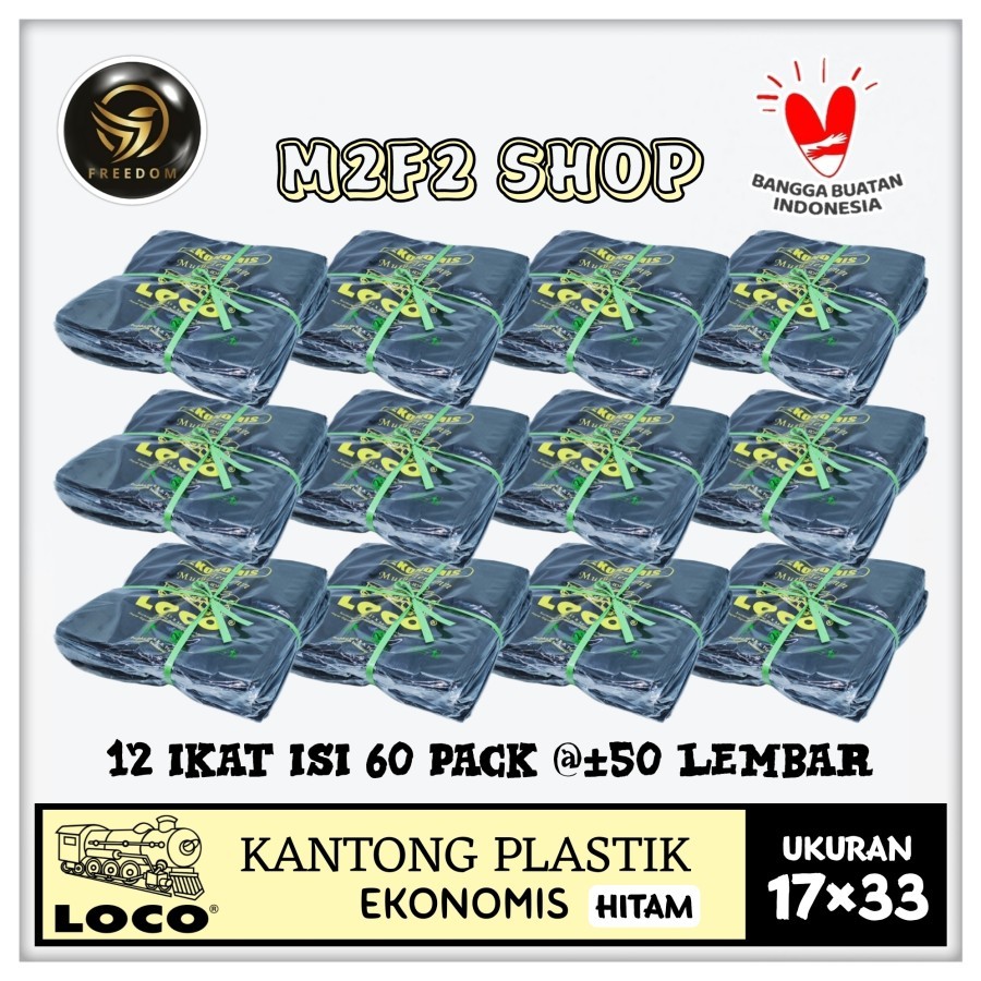 Kantong Plastik Kresek Loco HD PE 17 Hitam Ekonomis - (Kemasan 12 Ikat)