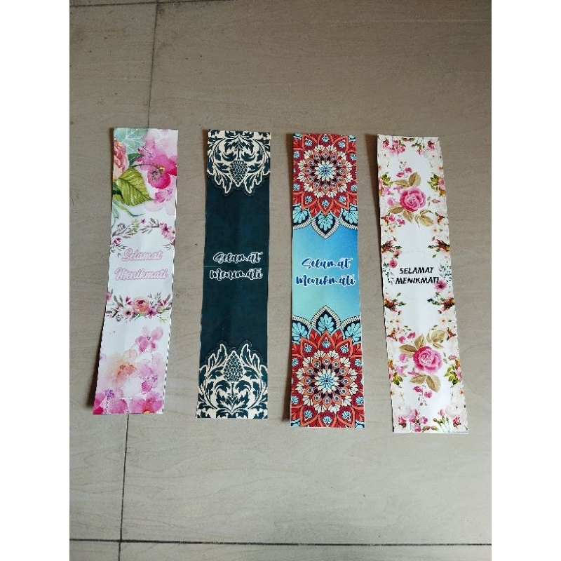 Sticker Belt Box 7x30 cm/Paper Belt Bento/Belt Happy birthday/sticker Belt Selamat menikmati
