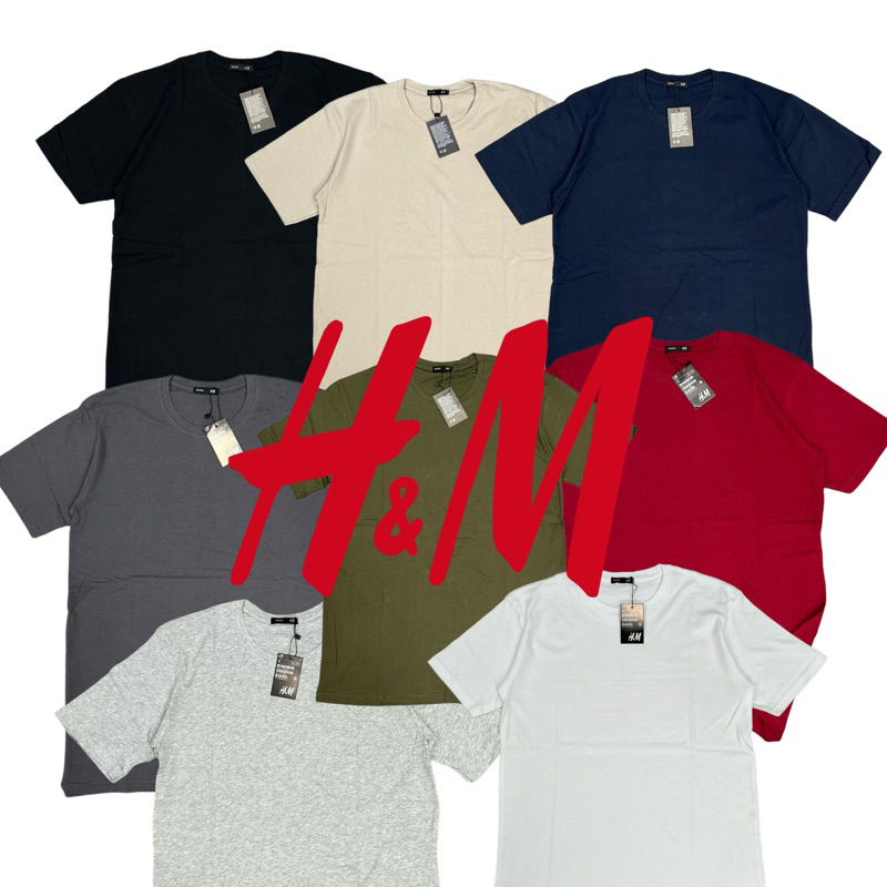 KAOS POLOS PRIA WANITA COTTON COMBED 30s / KAOS POLOS UNISEX HnM REGULAR FIT / KAOS POLOS HnM REGULA