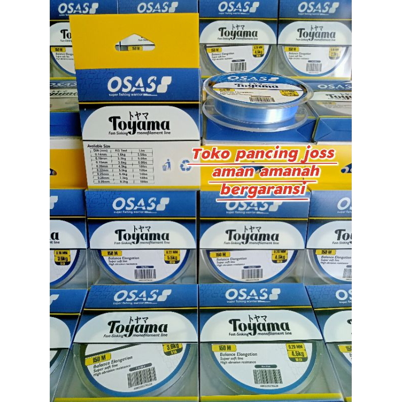 SENAR PANCING OSAS TOYAMA JAPAN ANTI KRITING MUDAH TENGGELAM