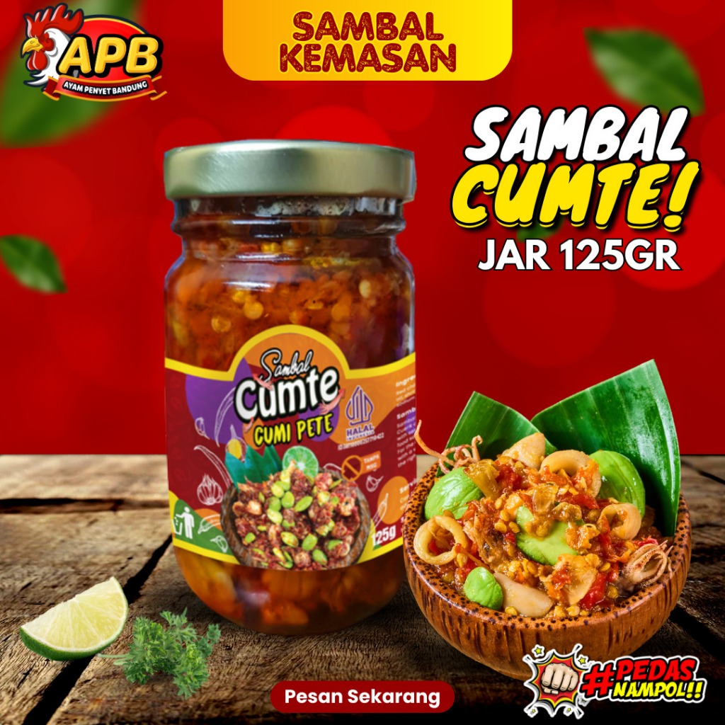 

SAMBAL CUMTE / SAMBAL CUMI PETE / SAMBAL HOMEMADE / SAMBAL VIRAL - 125gr