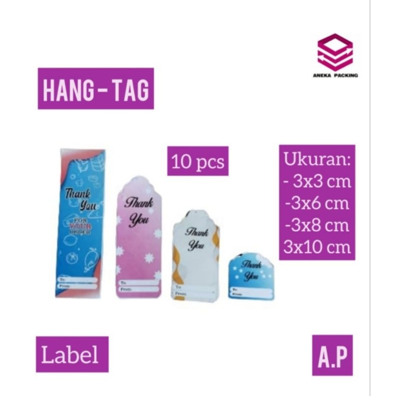 

Hang Tag Umum (10 pcs) 3x3 cm, 3x6 cm, 3x8 cm, 3x10 cm/Label/Label thank you