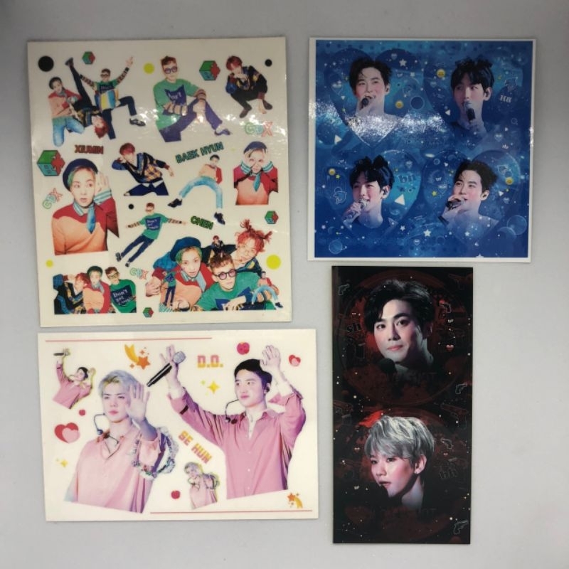 Sticker photocard postcard EXO suho baekhyun sehun do chanyeol xiumin chen murah