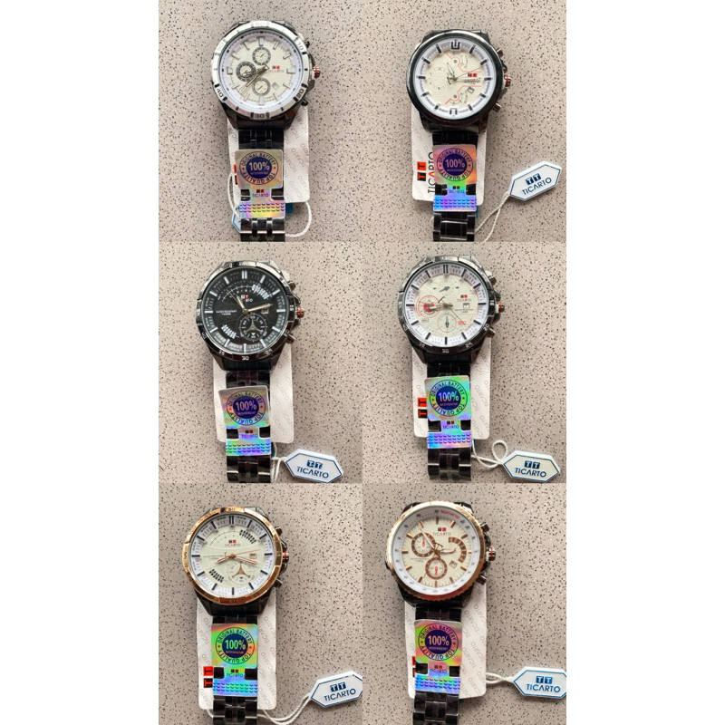 JAM TANGAN PRIA RANTAI TICARTO Original Watteresist Tanggal Aktif