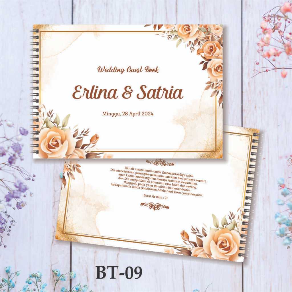 Buku Tamu Pernikahan Cetak Nama Pengantin 1 Buku Isi 250 Nama