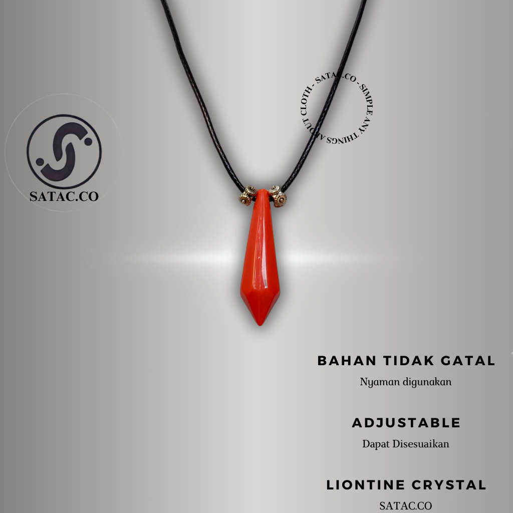 Satac.co Kalung Crystal Orange / Kalung / Kalung Pria / Kalung Wanita / Liontin / Liontin Kalung / K